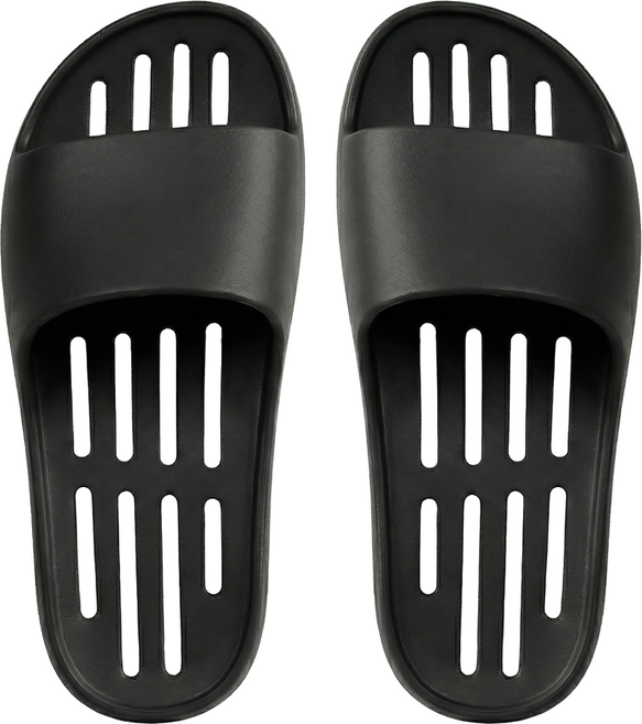 쟈니베어 프리미엄EVA 부드러운 플랫 물빠짐 욕실화, 1개, 베어 블랙