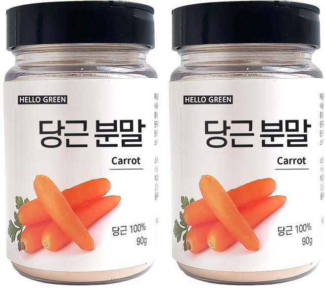Hello Green 韓國產胡蘿蔔粉罐, 2個, 90g