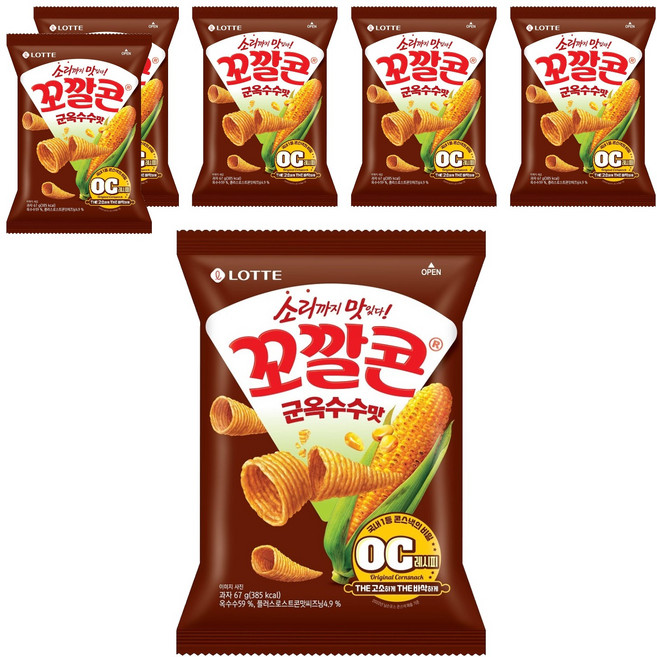 꼬깔콘 군옥수수맛, 67g, 6개