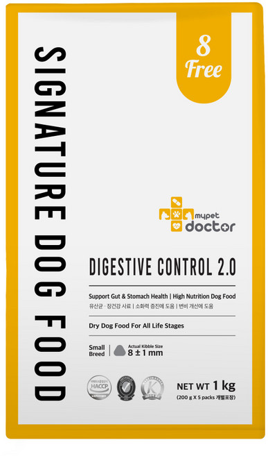 마이펫닥터 강아지 다이제스티브 컨트롤 2.0 사료, 장건강/유산균, 1kg, 1개