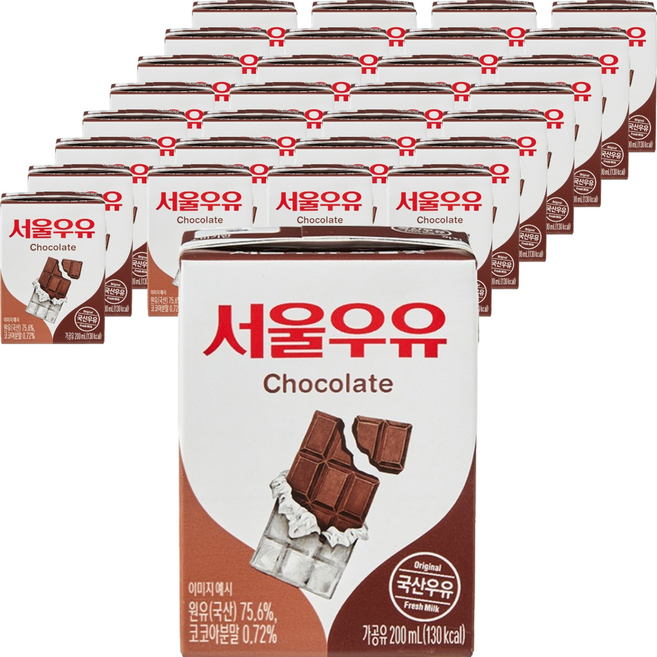 서울우유 초코 우유, 200ml, 96개