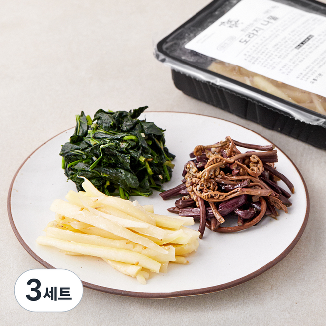 강남밥상 삼색나물 고사리 100g + 도라지 100g + 취나물 100g, 300g, 3세트