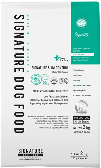 마이펫닥터 강아지 시그니처 유기농 기능성 사료, 다이어트(체중감소), 2kg, 1개 - 쿠팡
