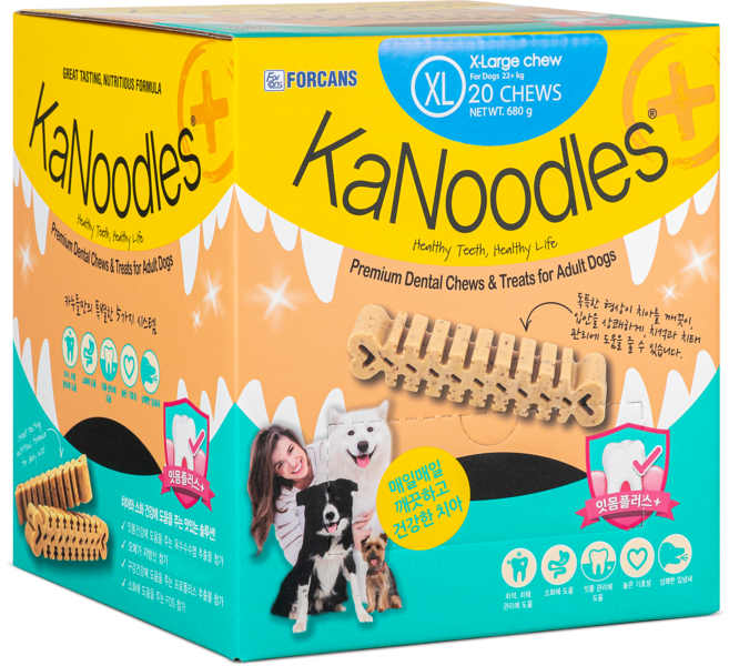 포켄스 강아지 카누들 잇몸플러스 필로팩-XL 덴탈껌 20p, 구강청결, 680g, 1개