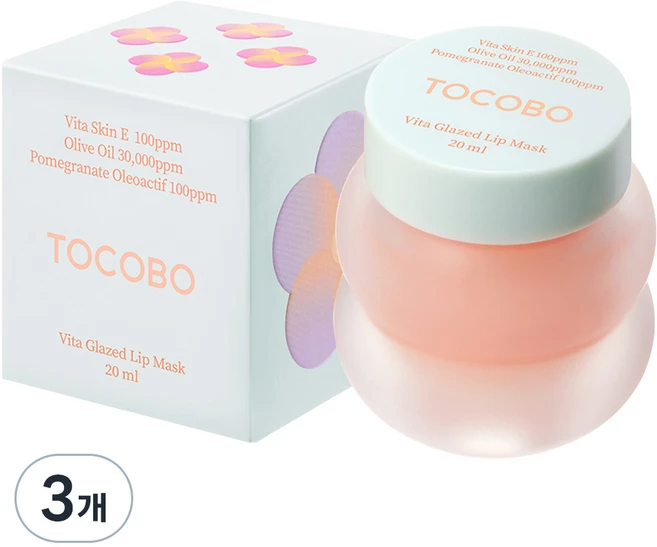 토코보 비타 글레이즈드 립 마스크 20ml, 1개입, 3개 - 쿠팡