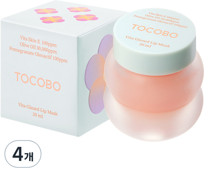 토코보 비타 글레이즈드 립 마스크 20ml, 1개입, 4개