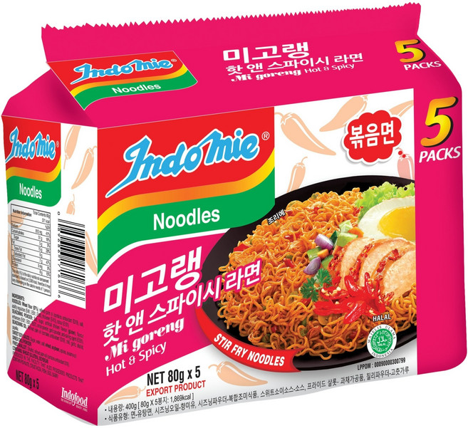 인도미 미고랭 핫 앤 스파이시 라면 80g, 5개