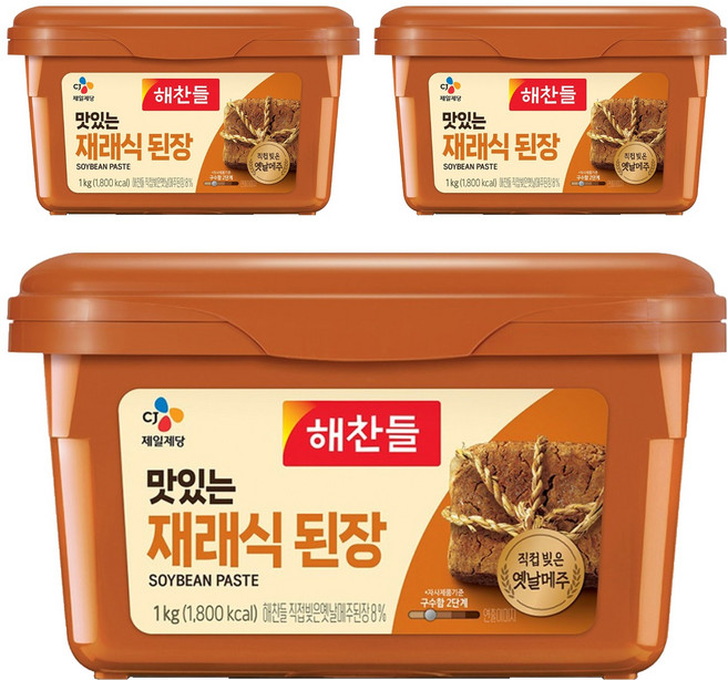CJ Haechandle 好餐得 美味傳統大醬, 1kg, 3個