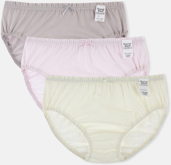 오가닉붐 여아용 학생 칼라 무무 삼각 팬티 3p