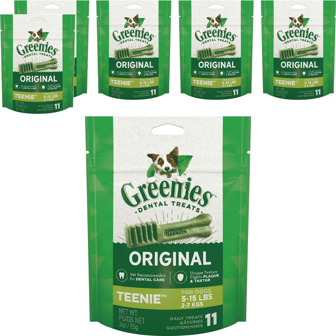 Greenies 健綠 潔牙骨 2-7kg犬專用 11支, 原味, 85g, 6包