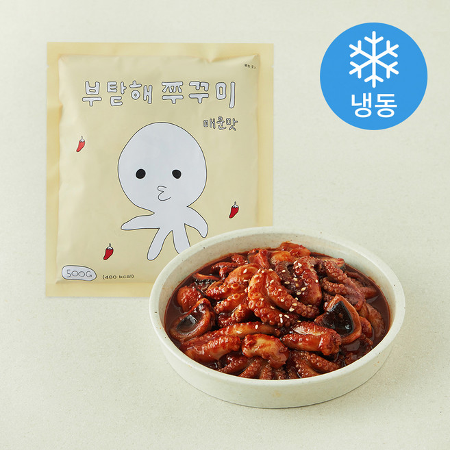 부탇해 쭈꾸미 볶음 매운맛 (냉동), 500g, 1팩