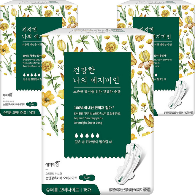 예지미인 건강한 나의 예지미인 슈퍼롱 오버나이트, 16매입, 3개