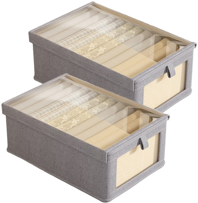 코지웰 먼지 걱정 없는 옷 정리 수납함, 그레이, 2개
