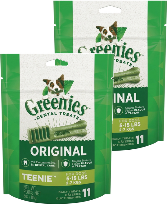 Greenies 健綠 潔牙骨 2-7kg犬專用 11支, 原味, 85g, 2包