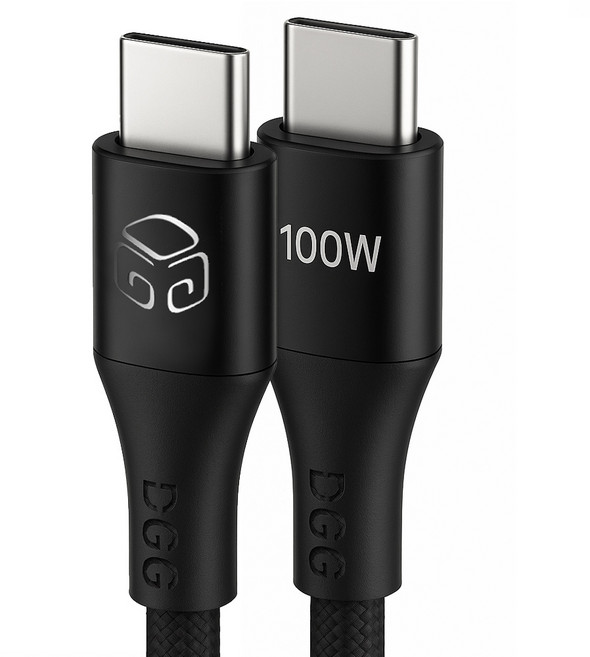 디지지 제로백 C타입-C타입 100W PD 초고속 충전 케이블, 블랙, 1개, 0.5m