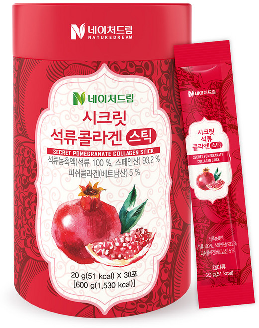 네이처드림 시크릿 석류콜라겐 젤리 스틱, 30회분, 1개