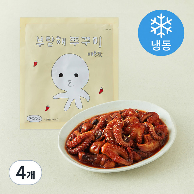 부탇해 쭈꾸미 매운맛 (냉동), 300g, 4개