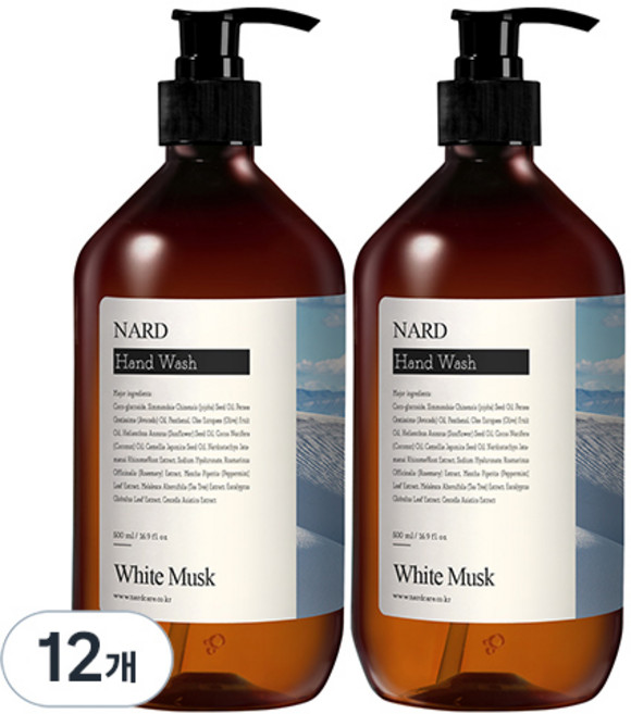 부케가르니 나드 리프레쉬 퍼퓸드 핸드워시 화이트머스크향, 12개, 500ml