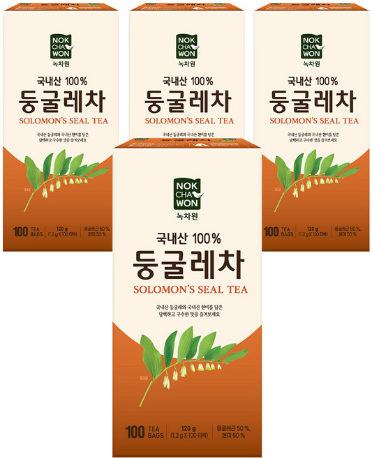 녹차원 둥굴레차, 1.2g, 100개입, 4개