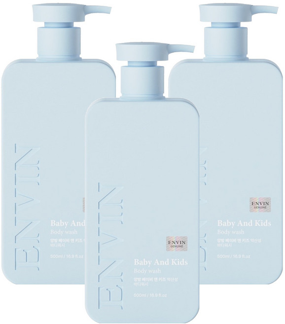 앙방 베이비 앤 키즈 약산성 바디워시, 500ml, 3개