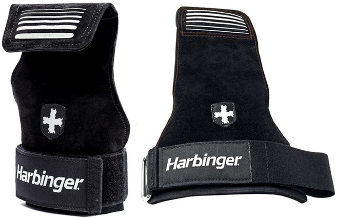 하빈져 리프팅 그립 헬스 스트랩 양손 세트, 블랙, 1세트