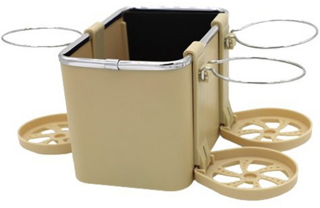 크로니클 콘솔박스 컵홀더 겸 멀티 수납함 3구, 베이지, 컨텐츠 참조