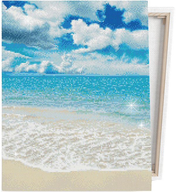 아이러브페인팅 DIY 액자형 풍경 청량한 보석십자수 40 x 50, 푸른 바다, 1세트