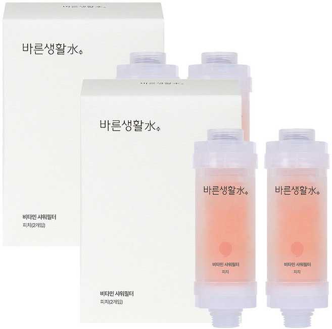바른생활수 비타민 샤워필터, 4개, 피치