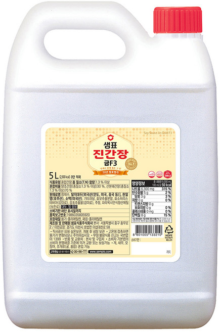 샘표 진간장 금F3, 5L, 1개