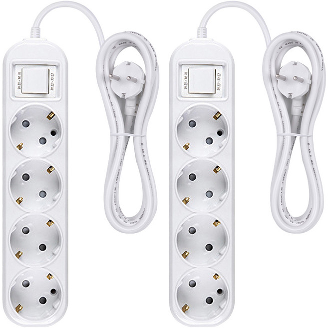 이어지다 일반 접지 멀티탭 4구, 2.5m, 2개