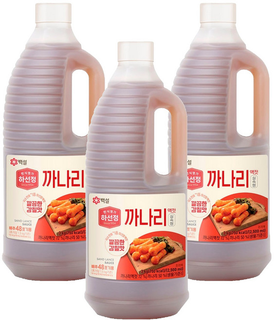 하선정 까나리액젓 알뜰형, 3kg, 3개
