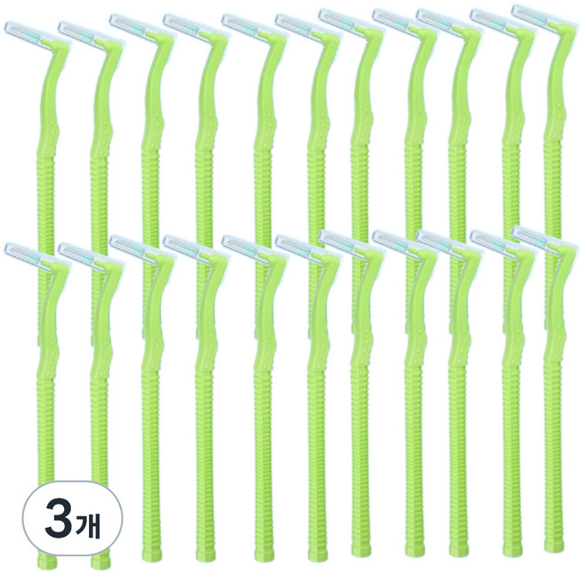 르메이스 L형 치아브러쉬 치간칫솔 그린, 22개입, 3개