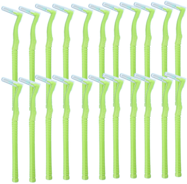 르메이스 L형 치아브러쉬 치간칫솔 그린, 22개입, 1개