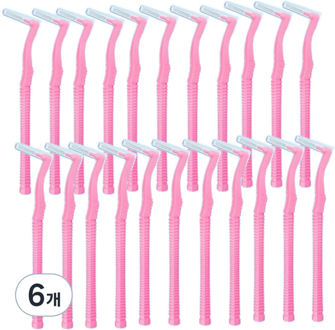 르메이스 L형 치아브러쉬 치간칫솔 핑크, 22개입, 6개