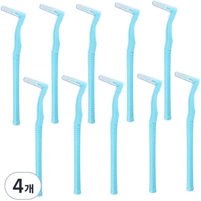 르메이스 L형 치아브러쉬 치간칫솔 블루, 10개입, 4개