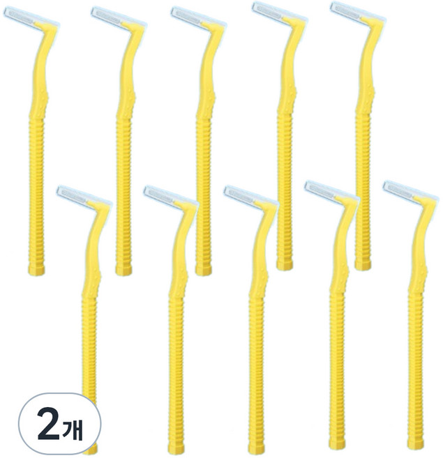 르메이스 L형 치아브러쉬 치간칫솔 옐로우, 10개입, 2개
