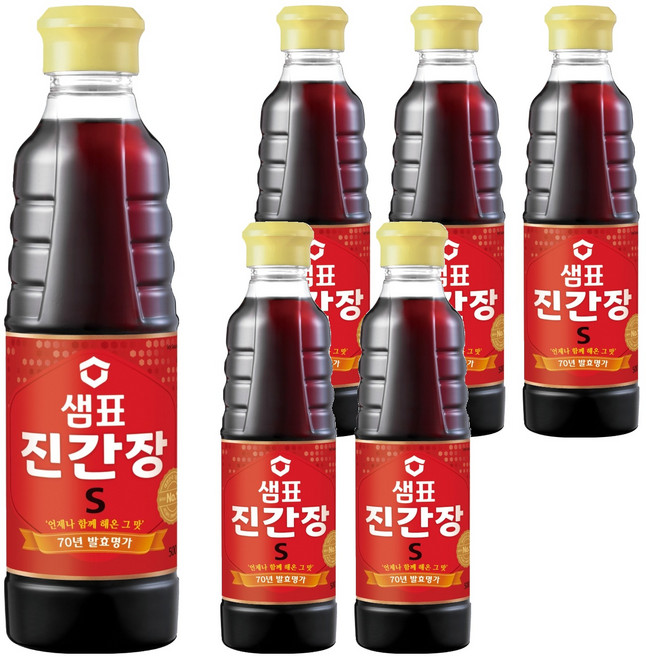샘표 진간장 S, 500ml, 6개