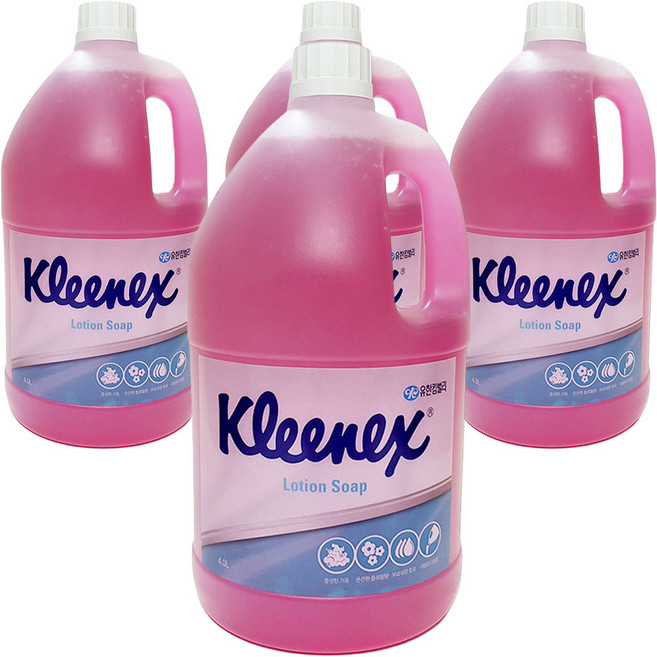 크리넥스 핑크 로션솝 핸드워시 은은한 플로랄향, 4L, 4개