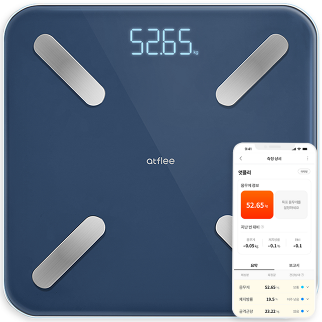 앳플리 T8 스마트 체성분 체중계, T8scale, 셀레스티얼 블루, 1개
