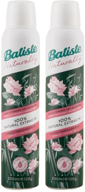 바티스트 드라이샴푸 네추럴리 뱀부 파이버＆가드니아, 2개, 200ml