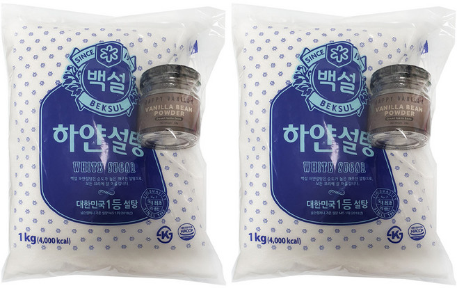 해피바닐라 설탕 1kg + 바닐라빈 파우더 20g 세트, 2세트