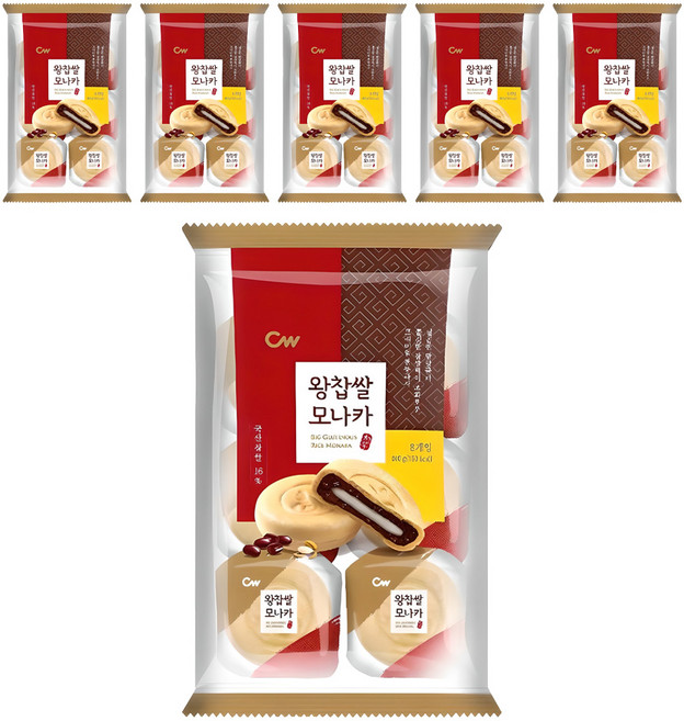 청우식품 왕찹쌀 모나카 8p, 240g, 6개