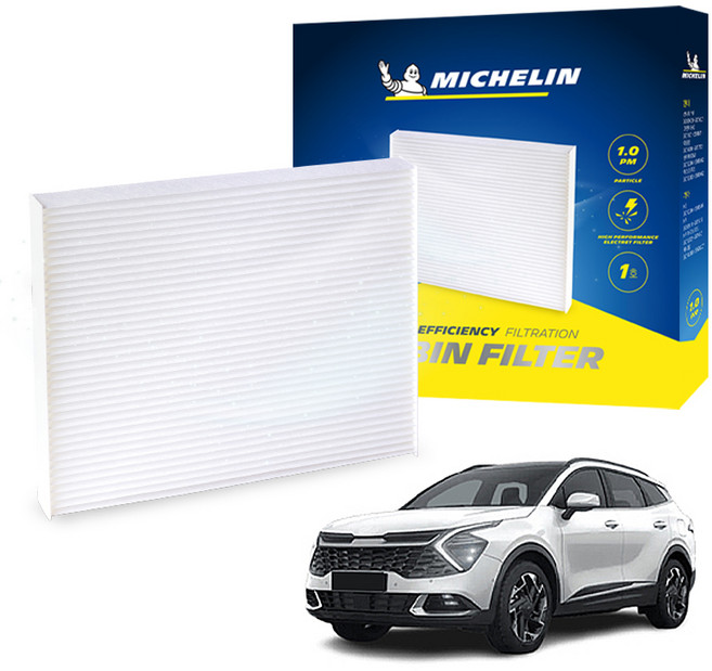미쉐린 차량용 에어컨필터 PM1.0 12호 스포티지 NQ5 2021년 7월~, 1개, CF-0112