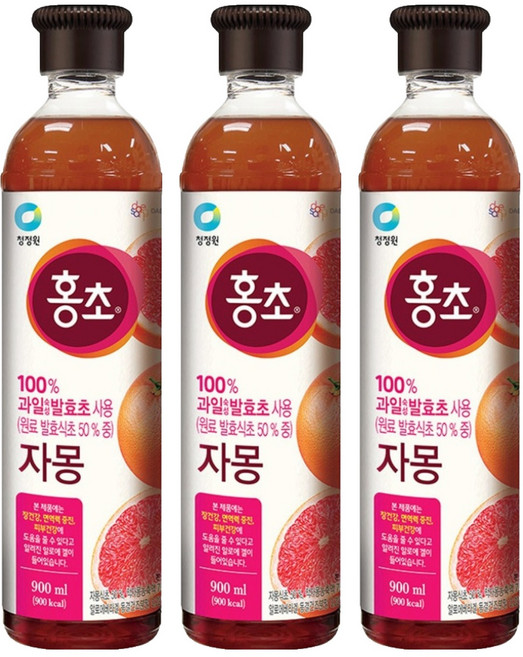 홍초 자몽 음용식초, 900ml, 3개