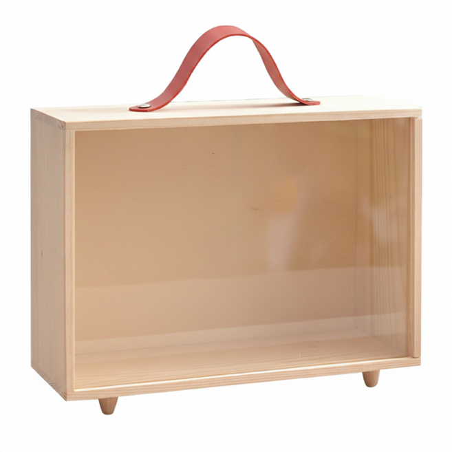 小麥購物 公仔模型手提木製展示盒 小 L2471, 1個