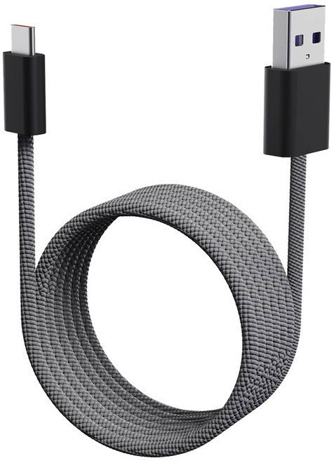 아더어스 슬링키 마그네틱 줄꼬임 방지 고속충전 케이블 A to C타입 60W, 그레이, 1개, 130cm