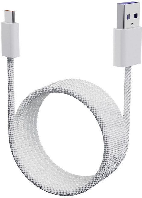 아더어스 슬링키 마그네틱 줄꼬임 방지 고속충전 케이블 A to C타입 60W, 화이트, 1개, 130cm