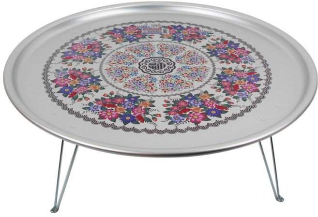 이디나 EXPO 레트로 접이식 밥상 교자상 양은밥상 특대 1호, 혼합색상