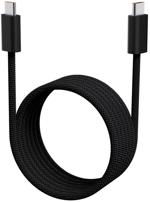 아더어스 슬링키 마그네틱 줄꼬임 방지 고속충전 케이블 C to C타입 60W, 블랙, 1개, 130cm