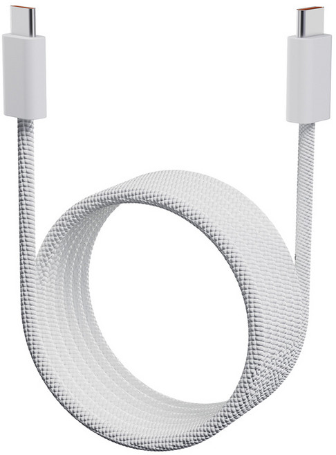 아더어스 슬링키 마그네틱 줄꼬임 방지 고속충전 케이블 C to C타입 60W, 화이트, 1개, 130cm